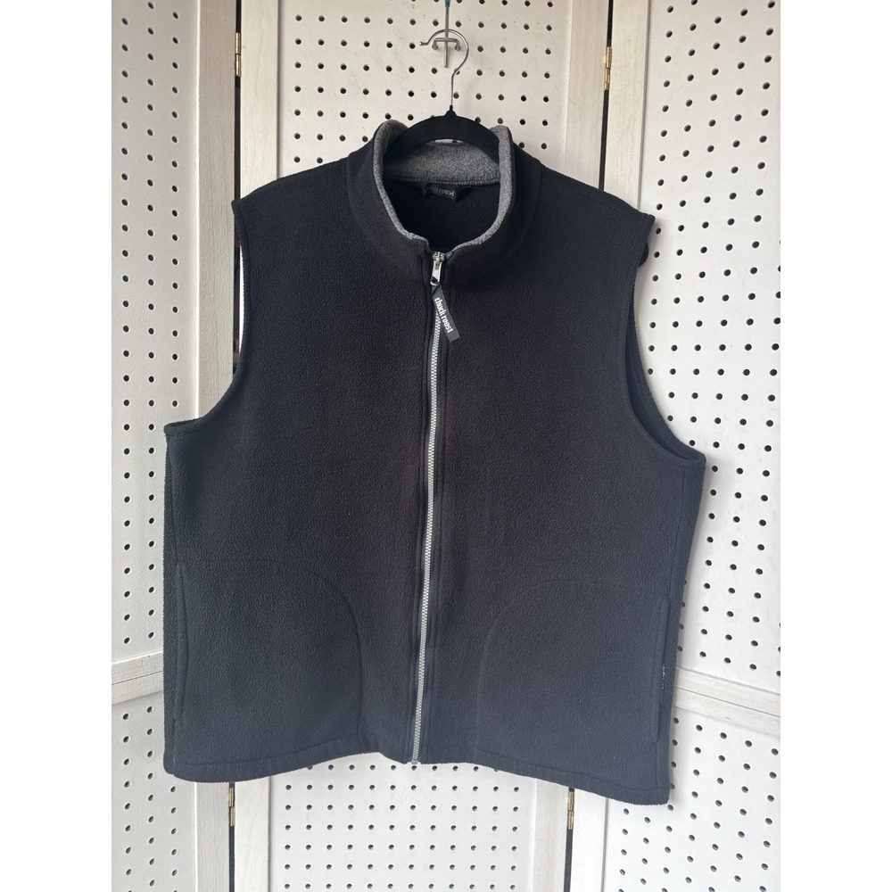 Chuck Roast Polartec Fleece Zip Up Vest Pockets Black Size XL Men's Women's